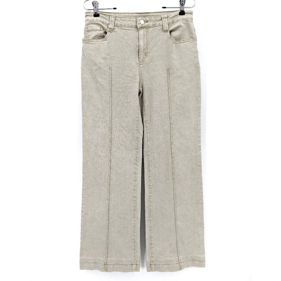 Soft Surroundings Denim - SOFT SURROUNDINGS Cropped Wide Leg Jeans Sz S